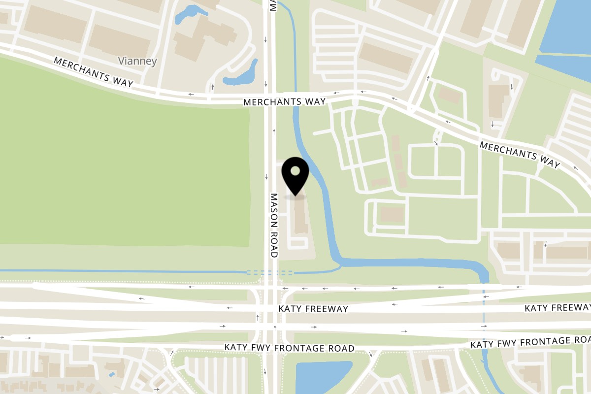Map showing the location of OMG! Burger Katy on 1230 N Mason Rd #800 in Katy