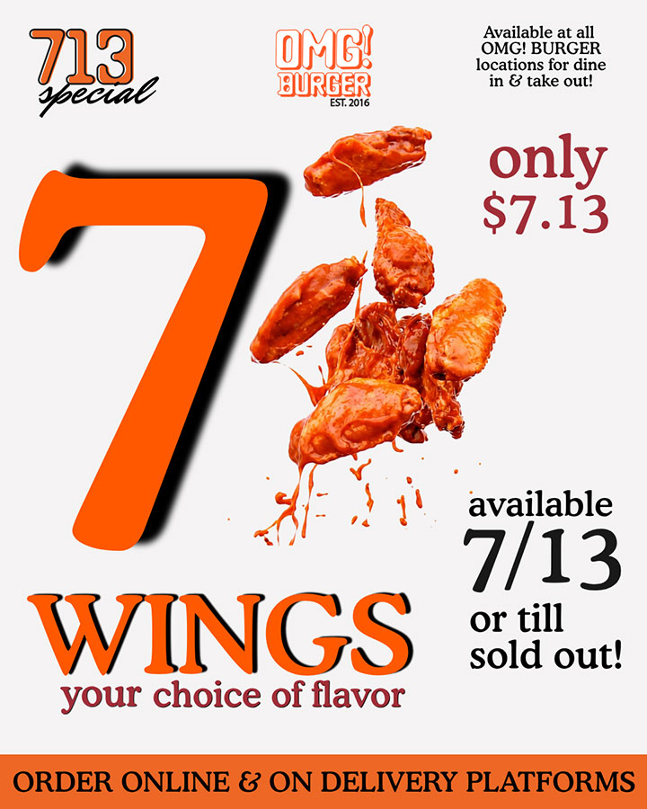 713 Deal - 7 Wings of your choice